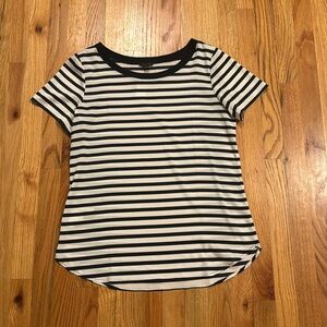 Ann Taylor Blue White Striped T Shirt